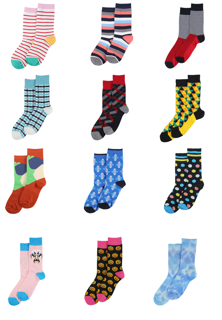 Creative Custom Cotton Popular Logo Men Women Socks Wholesale Full Funny Happy Socks