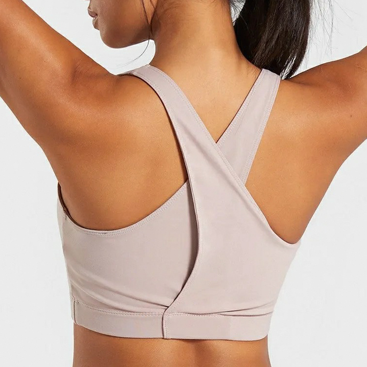 Best Price Pure Color Taupe Tops Women Yoga Sport Bra