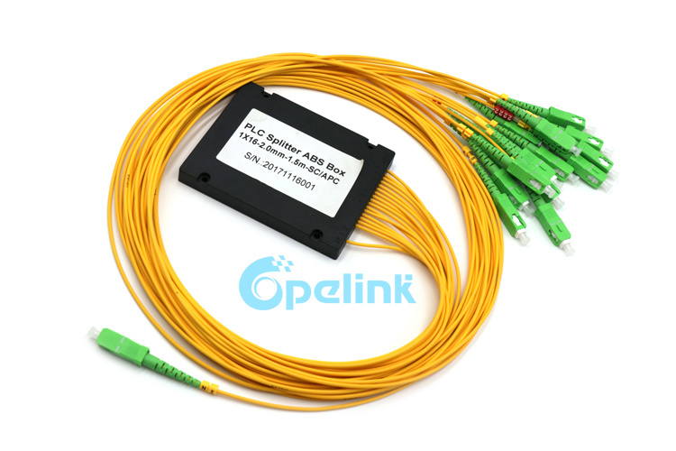 1X16 Sc/APC Plastic Box Optical Fiber PLC Splitter