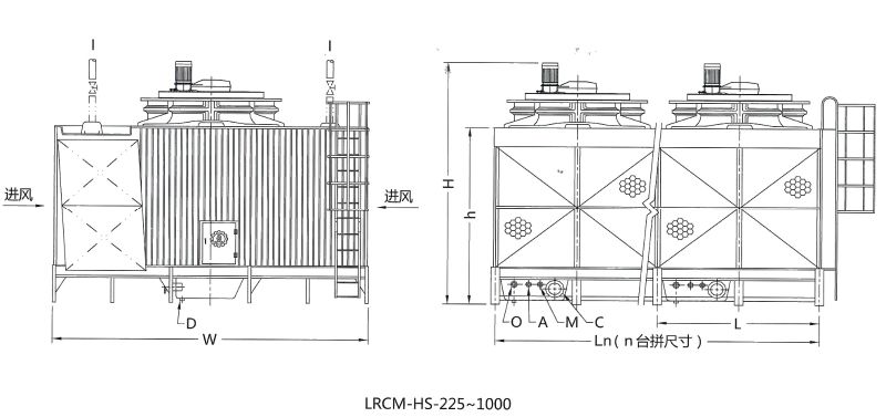 Chinese Factory Price Cooling Tower with FRP Structure