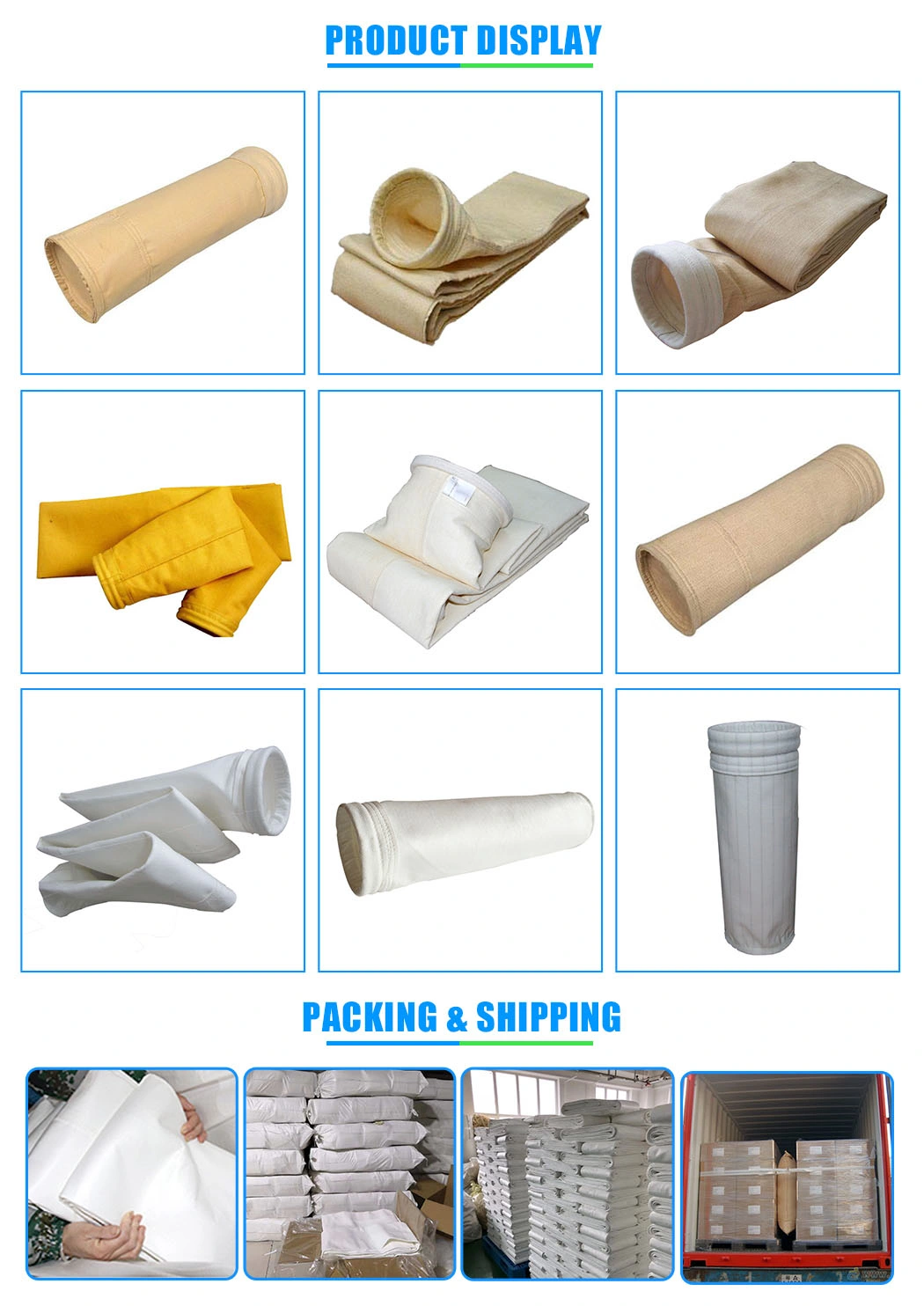 High Temperature Resistant Baghouse Fabric PPS Filter Bag for Dust Collector