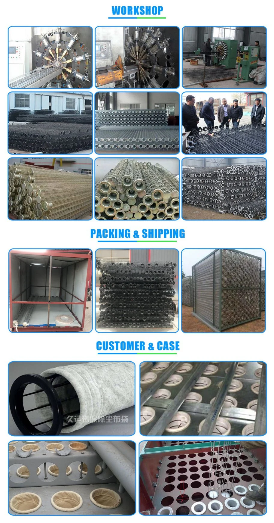 High Temperature Industrial Organic Silicon Filter Bag Cage with Venturi