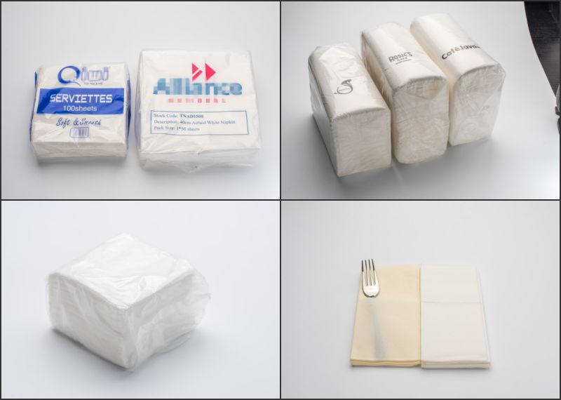 Personalized Recycled OEM Airline Paper Napkins Decorated for Restaurant