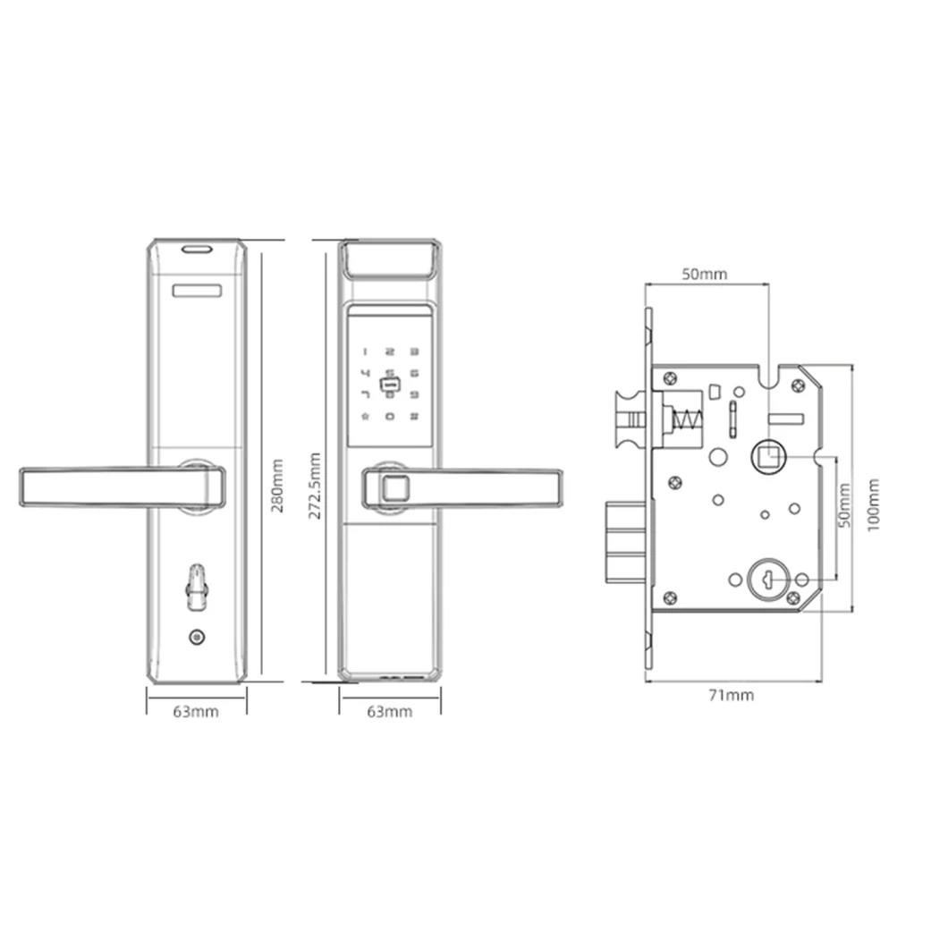 Adjustable WiFi Bluetooth Smart Digital Fingerprint Door Lock Keyboard Cylinder Lock