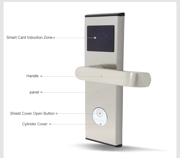 Smart Digital Hotel Door Lock with RF Swipe Smart Card and Mechanical Keys