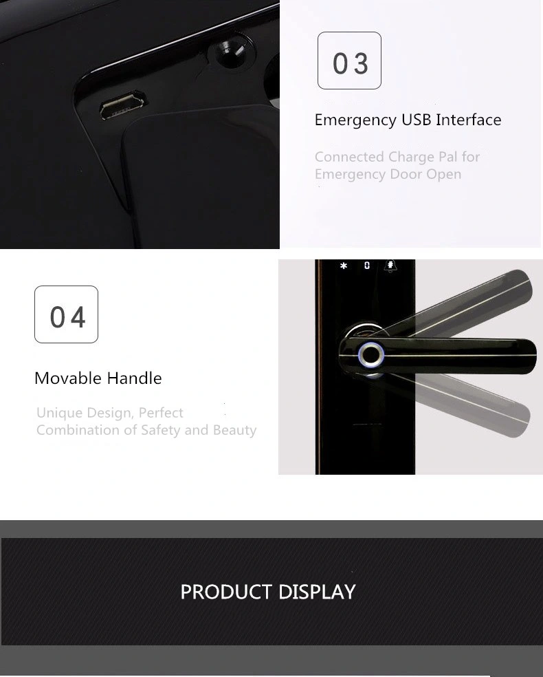Security Smart Digital Safe Touch Screen Fingerprint Lock Latch Door Knob Lock for Residential