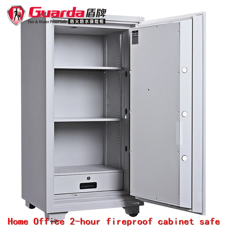 Home Keypad Fireproof Safe with Double Key Lock Cabinet 5.8 Cubic Feet, White 1130mm Height
