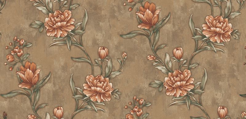 Korean Style PVC Waterproof Vinyl Floral Wall Paper Wallpaper