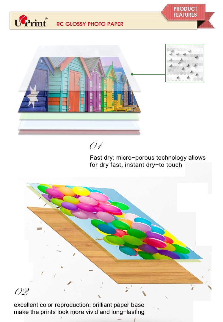 260 GSM Bulk Wholesale RC United Office Inkjet Glossy Photo of Glossy Photo Paper