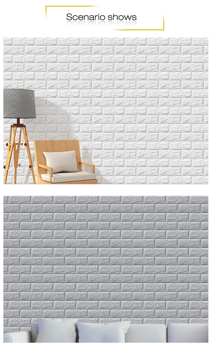 China Supplier Factory Self Adhesive Wall Paper Rolls Stone Wallpaper Cheap PVC 3D Brick Wallpaper