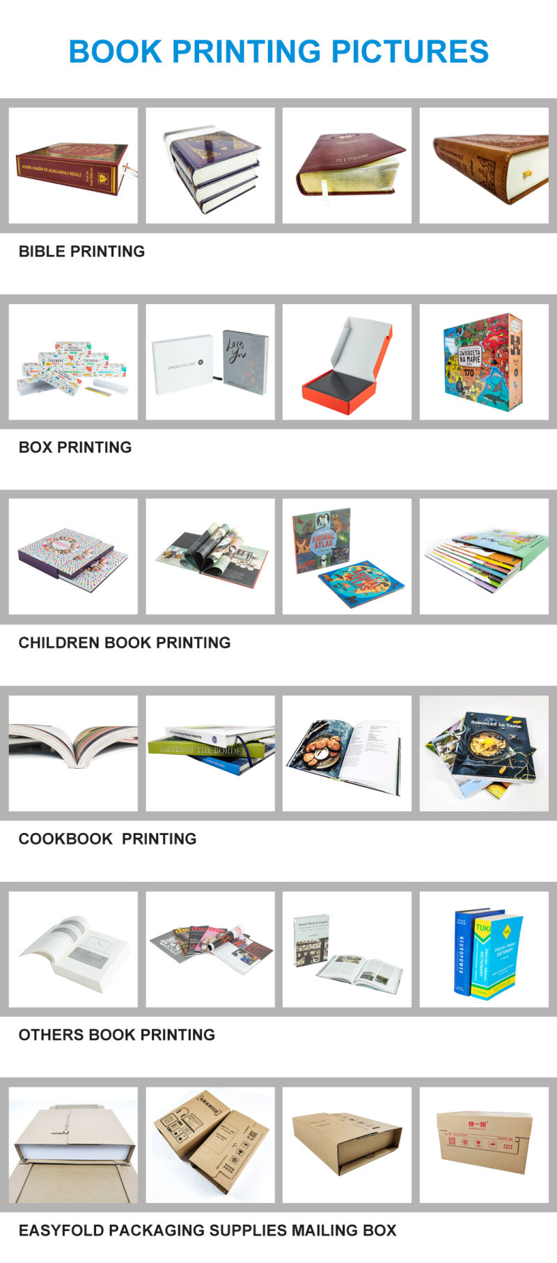 Print Hardcover Children's Books Full Color Book Printing with UV Varnish