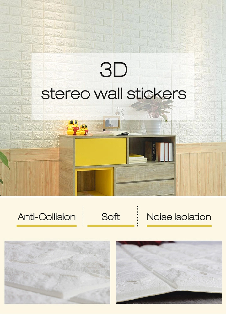 China Supplier Factory Self Adhesive Wall Paper Rolls Stone Wallpaper Cheap PVC 3D Brick Wallpaper