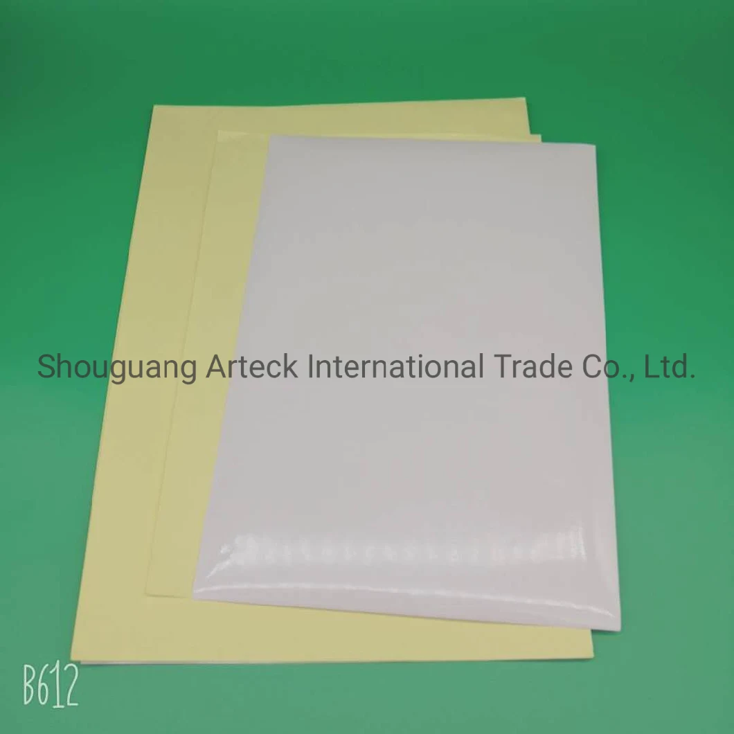 80GSM Cast Coated Front Paper +20GSM Hot Melt +80GSM Yellow Realease Paper Sticker Paper