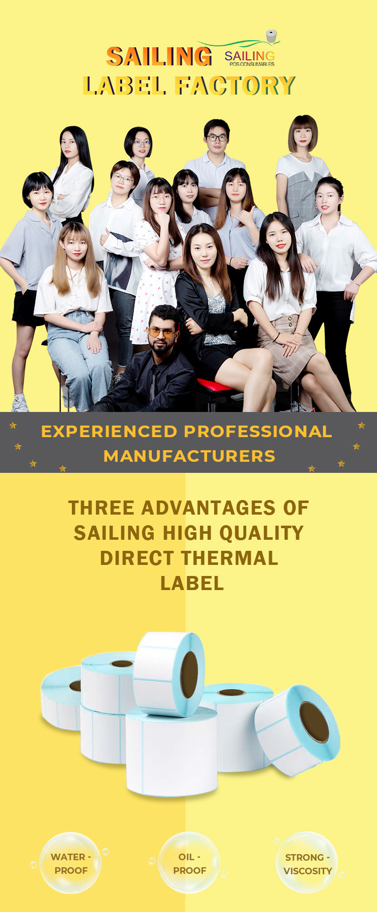 Factory Price Adhesive Printing Direct Thermal Transfer Label Roll 4X2