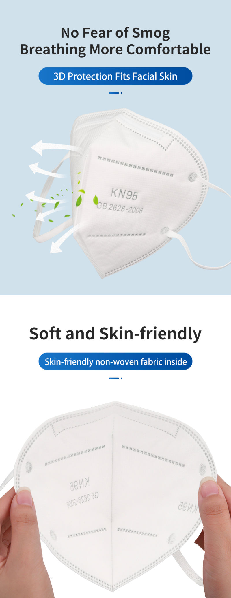 Anti-Smog Antivirus Kn 95 Fold Mask Distributor Disposable Facial Mask