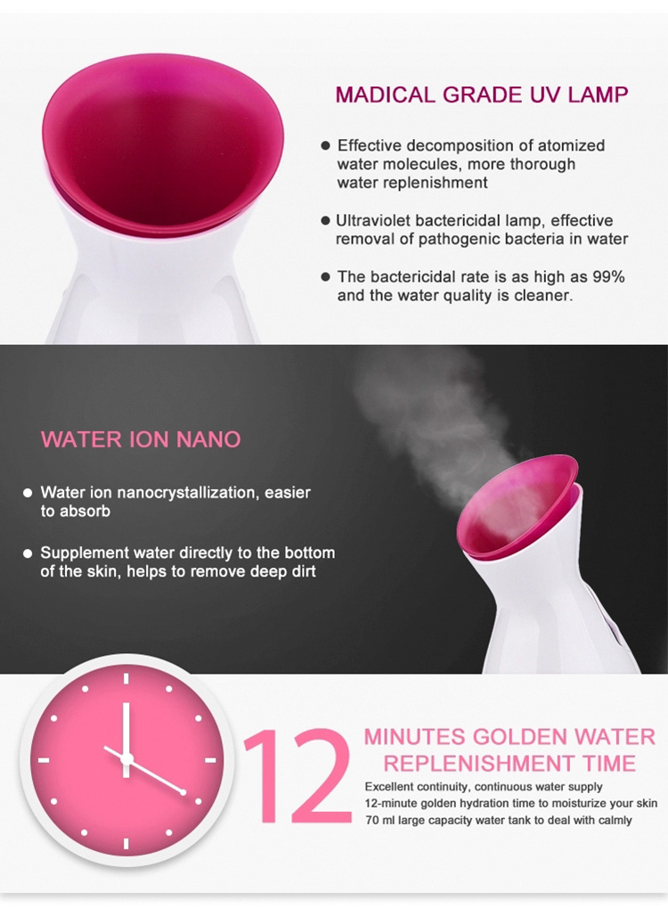Skin Care Home Facial SPA Steamer Face Humidifier Atomizer Unclog Pores