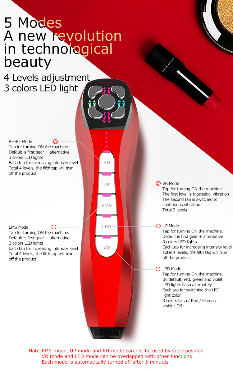 Mory Microcorriente Facial RF Face Machine Mini Luxury Portable Microcurrent Skin Rejuvenation Facial Cleansing