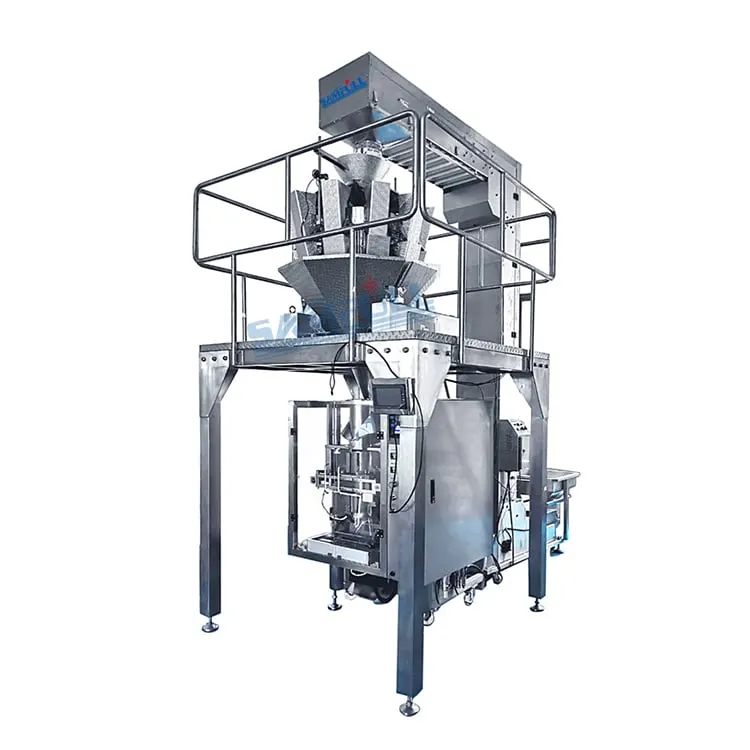 Automatic Multihead Weighing Beans Corns Grains Rice Coffee Foods Snacks Filling Packing Machine
