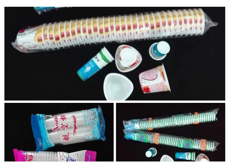 Automatic Plastic Cup Wrapping Machine, Disposable Cup Counting and Packing Machine