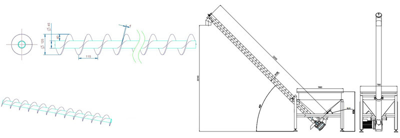 Cement Flexible Screw Conveyor Combining Packaging Machine