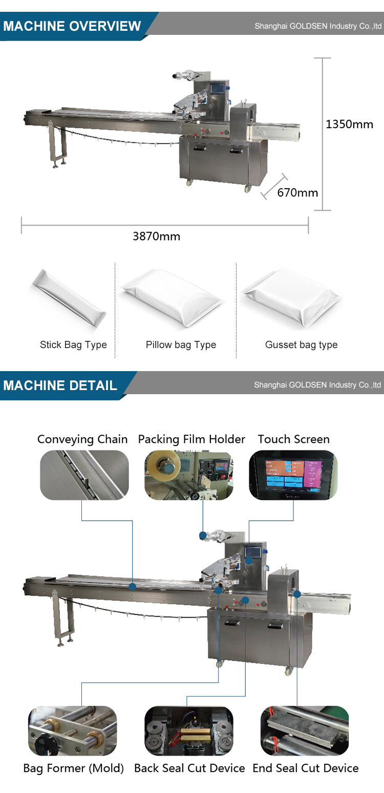 Hot Sale Ice Lolly Packing Machine GS-250 Horizontal Ice Cream Bagging Machine Flow Wrapping Machine