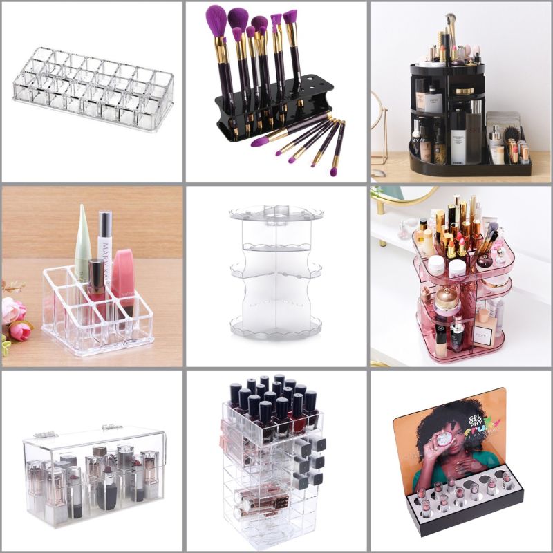 Acrylic Makeup Display Stand 10 Brushes Display Stand Removable Brush Display Stand Wholesale