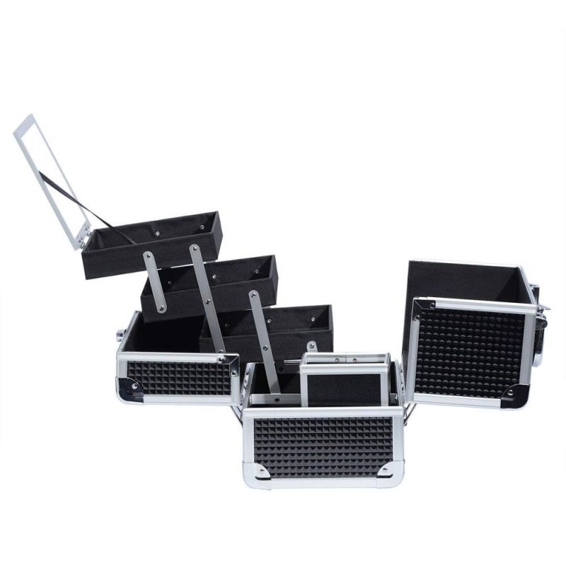 Aluminum Makeup Train Case Travel Makeup Case with Mirror