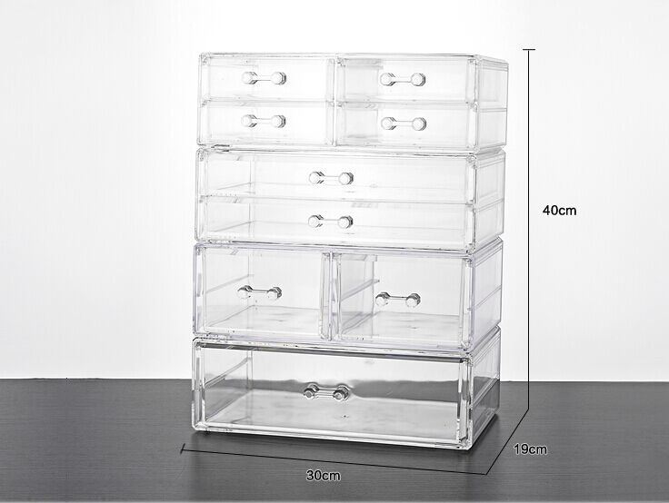 Clear Makeup Box with 6 Drawers, Acrylic Jewelry Organizer