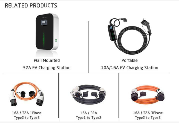 16A IEC 62196-2 Portable EV Mode 2 Charger for Electric Vehicle Charging Cable Schuko Plug