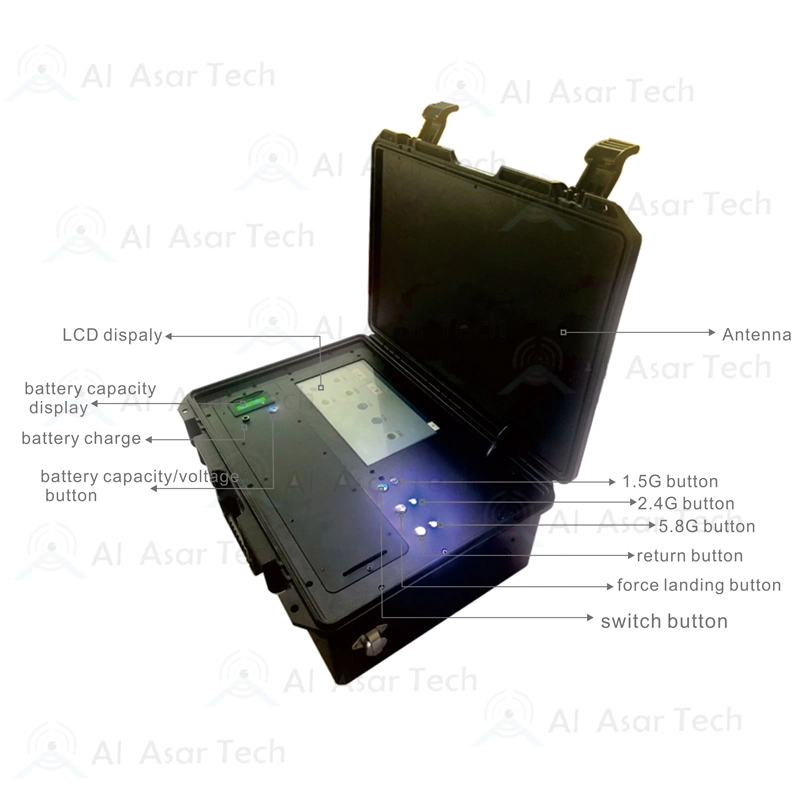 Drone Counter Integrates 413mh/900MHz/ GPS Signal/2.4G Band/5.2 G/5.8g Drone Jammer