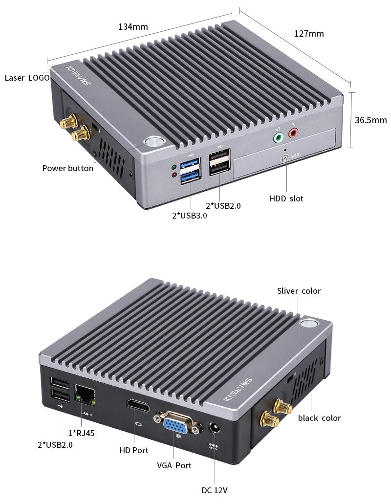 Industrial Fanless Mini Computer Long Endurance with Intel N2840