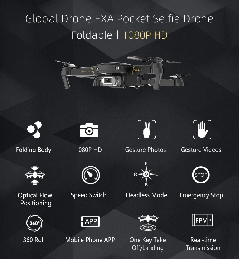 Global Drone Exa Drone with HD 480p 1080P Camera Live Video Drone X PRO RC Helicopter Fpv Quadrocopter