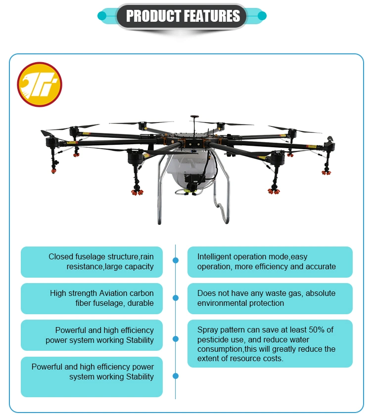 Self-Planned Routes 8 Axis 30L Aircraft Agricultural Uav Drone