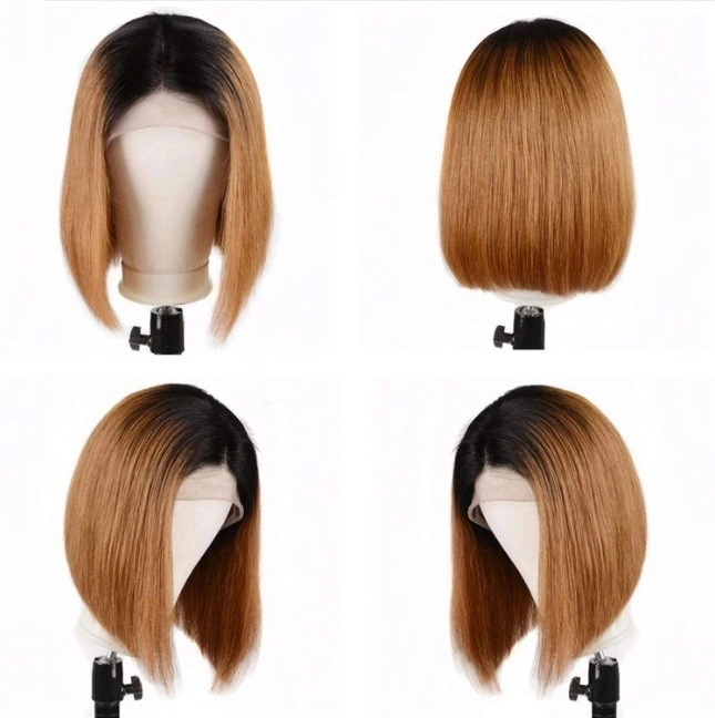 Hot Sale Ombre Color 1b/27 100% Human Hair Wigs Lace Frontal Wigs