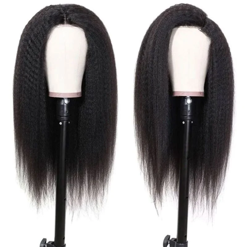 HD 13*4 Frontal Kinky Straight Lace Front Wigs Brazilian Remy Human Hair Wholesale Price Wigs