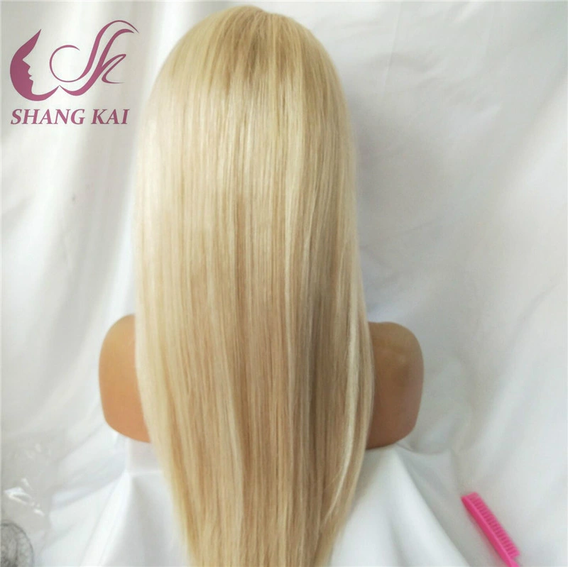 Brazilian Good Quality Silky Straight Full Lace Wig Swiss Long Blonde Human Hair Wig