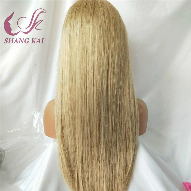 Brazilian Good Quality Silky Straight Full Lace Wig Swiss Long Blonde Human Hair Wig