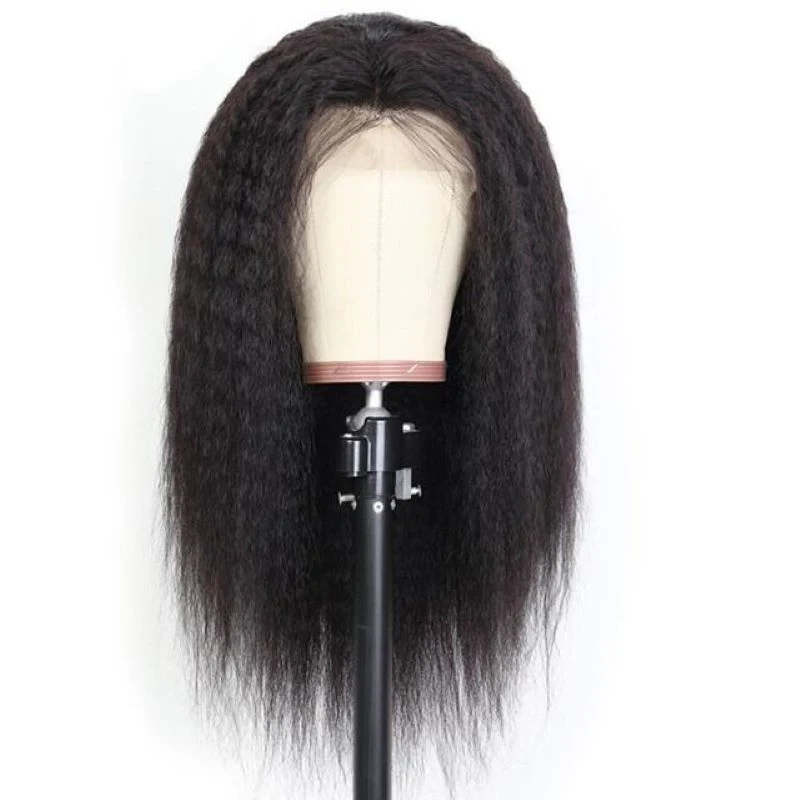 HD 13*4 Frontal Kinky Straight Lace Front Wigs Brazilian Remy Human Hair Wholesale Price Wigs