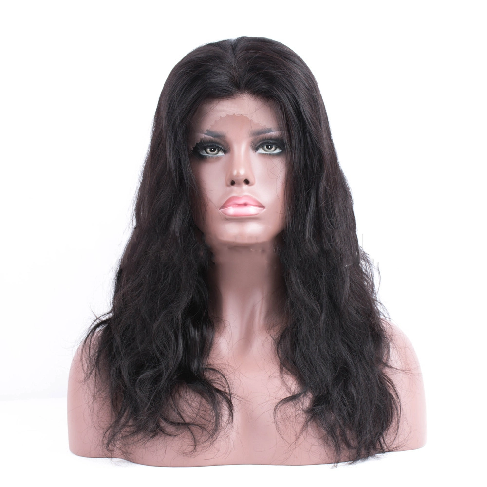 Virgin Hair Silky Straight Brazilian Human Hair Wigs with Bang Lace Front Wigs for Women