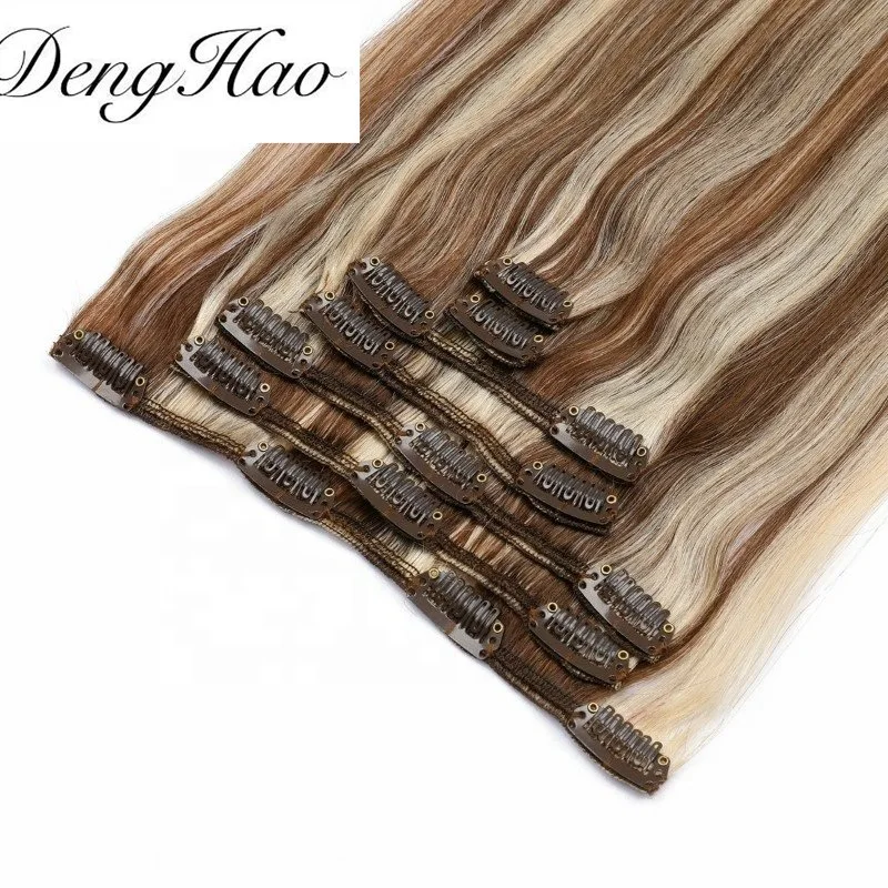 Clip in Human Hair Extensions Blonde Human Hair Clip in Extensions Remy Human Hair Clip in