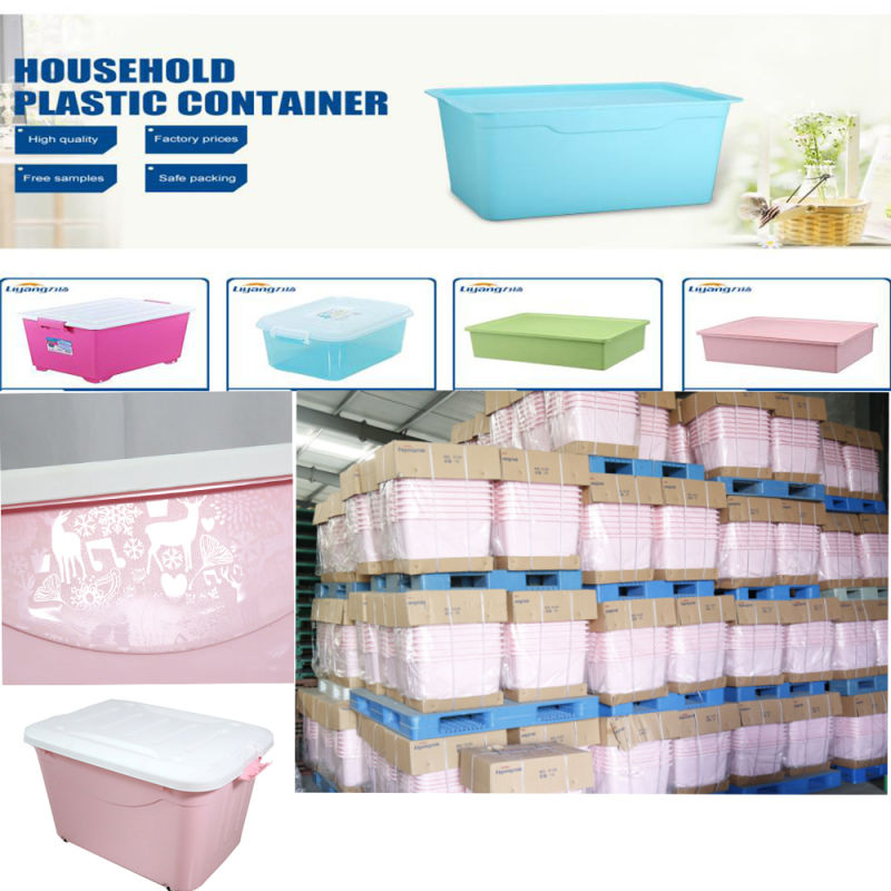 60L Plastic Storage Bins for Home Use Multipurpose Beautiful Clothes