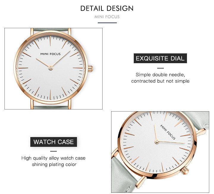 Minifocus Lady Watch Mini Focus Minimalist Day Date Leather Band Quartz Watches Montre Mini Focus