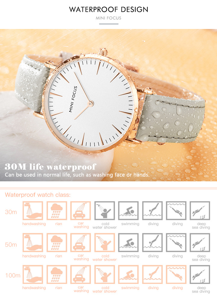 Minifocus Lady Watch Mini Focus Minimalist Day Date Leather Band Quartz Watches Montre Mini Focus