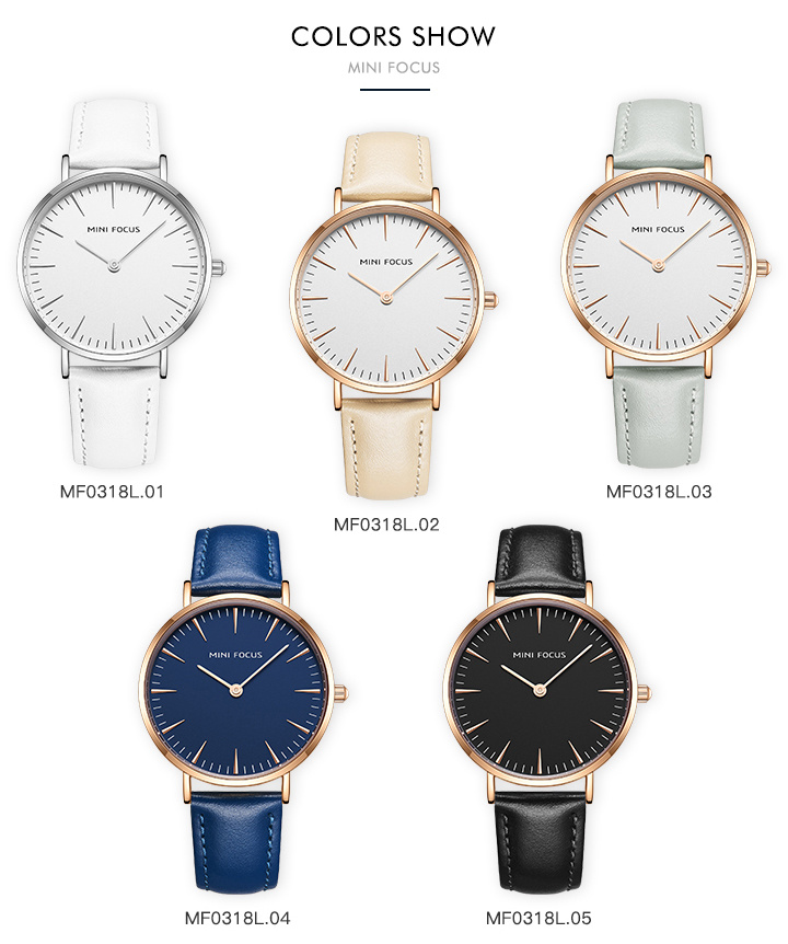 Minifocus Lady Watch Mini Focus Minimalist Day Date Leather Band Quartz Watches Montre Mini Focus