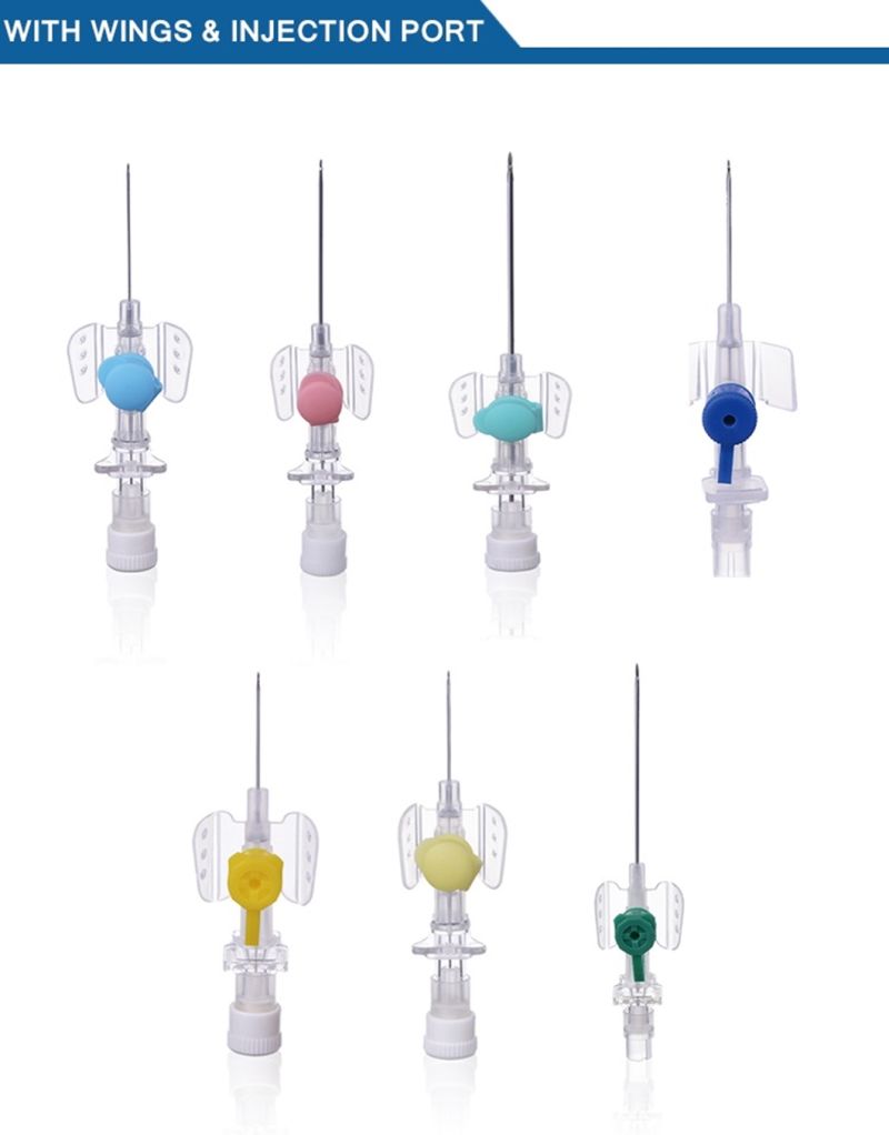 Wholesale Disposable Medical IV Cannula (with wings and injection port)