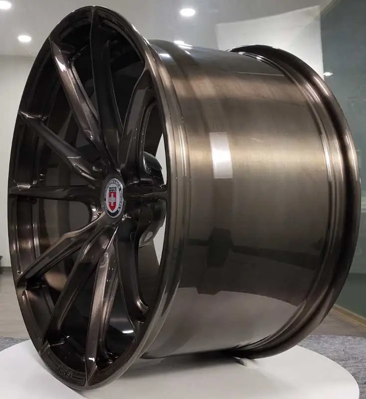 1 Piece Forged Wheel Alloy Rims Wheel Racing with Brushed and Black Powder Coatings