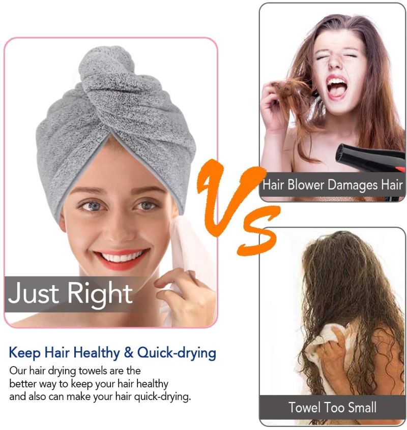 Ultra-Fine Microfiber Hair Drying Towels 44 X 24.5 Inches Thicken Lengthen - Simone&Jerry Original Magic Instant Hair Dry Wrap for Women Super Absorbent