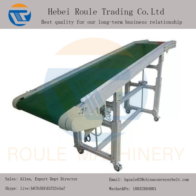 Aluminium PVC PU Belt Conveyor Plastic Adjustable Mini Height Belt Conveyor