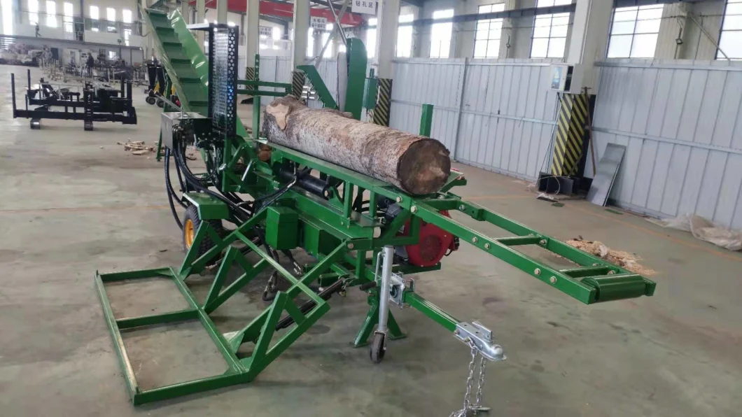 24HP Petrol Engine 35tons 500mm Log Diameter Wood Processor Firewood Processor Log Splitter Wood Cutter