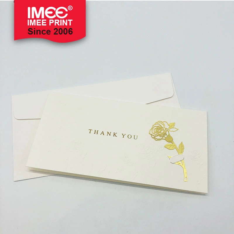 Imee Custom Logo Luxury Embossed Printing Party Greeting Thank You Card Envelope Wedding Invitation Paper Card